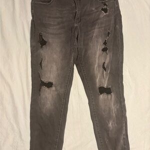 KanCan High Rise Distressed Charcoal Jeans